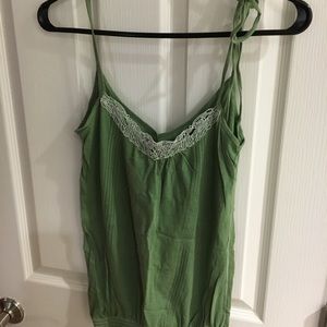 Abercrombie green tank top with lace detail